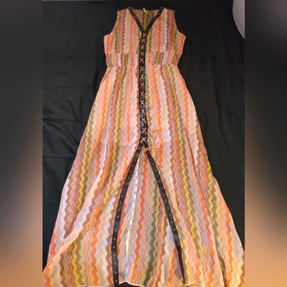 Multicolor Zigzag Maxi Dress